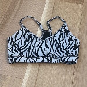 ZYIA Black and White Patterned Bikini Top